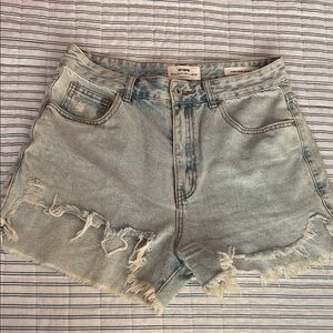 Cotton On high wasted Light Blue Frayed Jean Shorts